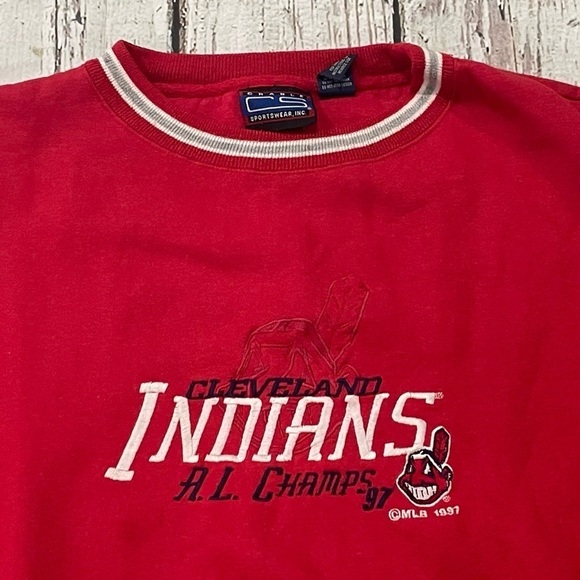 Vintage Cleveland Indians MLB Baseball 1997 A.L Champions Sweatshirt - Picture 5 of 9